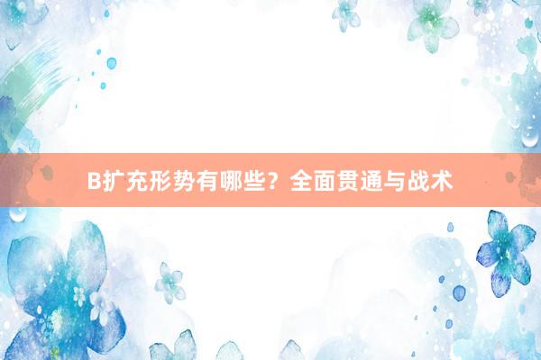 B扩充形势有哪些？全面贯通与战术